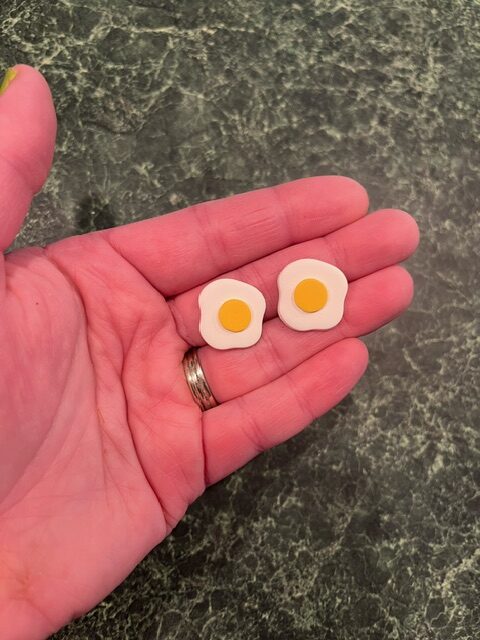 Sunny Side Up Egg Stud | Simply Clay by Phylisha